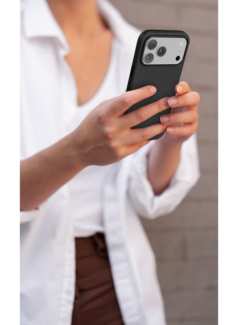 ليفيلو جراب جلد صناعي من كان لهاتف آيفون 17 برو ماكس، مقاوم للصدمات، حواف مرتفعة للكاميرا والشاشة، متوافق مع MagSafe، مغناطيس قوي، تم اختباره ضد السقوط من ارتفاع 1.5 متر - أسود - Image 5